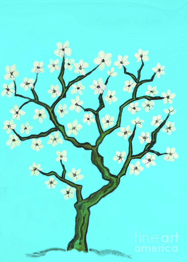 Spring tree in blossom, painting #7 Painting by Irina Afonskaya