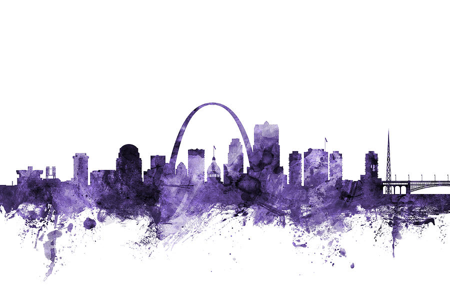 St Louis Missouri Skyline #7 Digital Art by Michael Tompsett