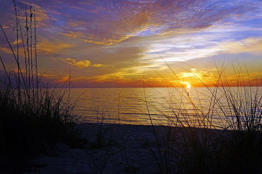 Sunset Photograph - Sunset at Delnor Wiggins Pass State Park in Naples, FL #2 by Robb Stan