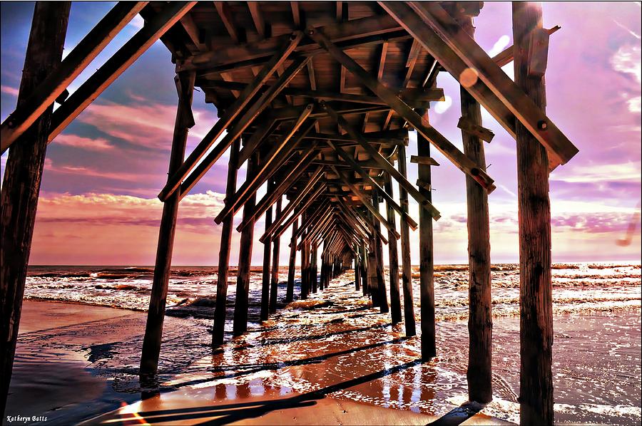 Surf City Fishing Pier #7 Digital Art by Katheryn Batts