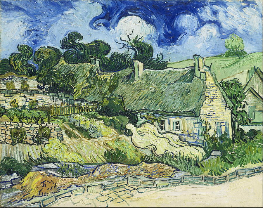  Thatched Cottages at Cordeville #8 Painting by Vincent van Gogh