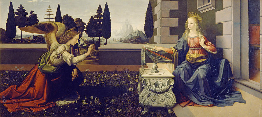 Leonardo Da Vinci Painting - The Annunciation #7 by Leonardo da Vinci