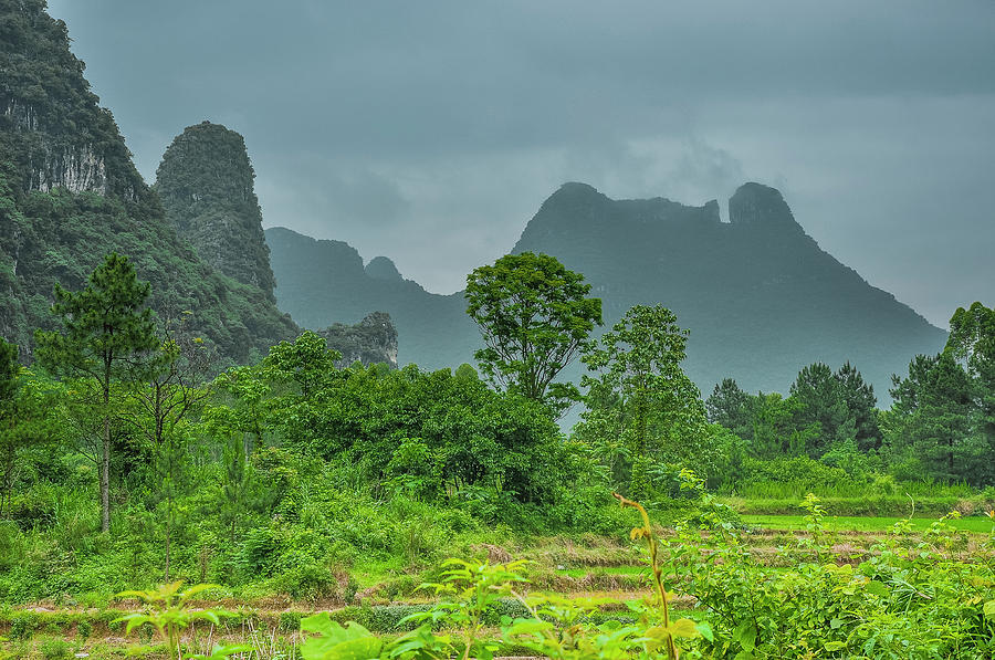The beautiful karst rural scenery #7 Photograph by Carl Ning