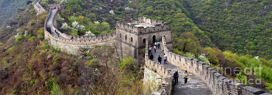 Landscape Photograph - The Mutianyu section of the Great Wall of China, Mutianyu valley #7 by Dave Porter