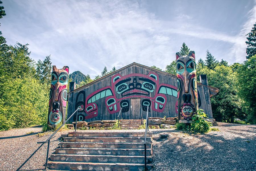 Totems Art And Carvings At Saxman Village In Ketchikan Alaska #7 Photograph by Alex Grichenko