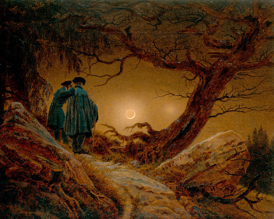 Two Men Contemplating the Moon #7 Photograph by Caspar David Friedrich