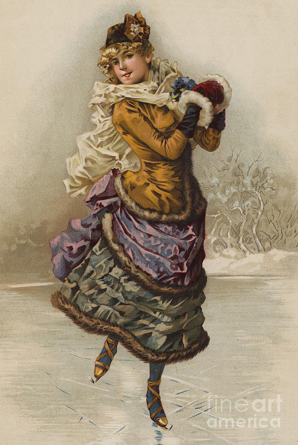Vintage Christmas Card Painting by English School