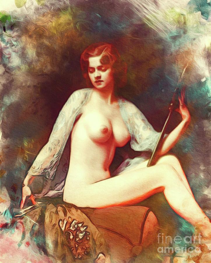 Vintage Nude Pinup Painting