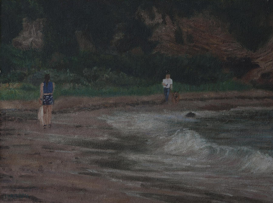 Walk At The Beach #7 Painting by Masami Iida