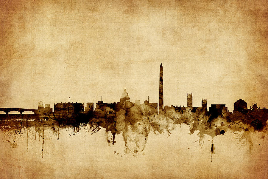 Washington DC Skyline #7 Digital Art by Michael Tompsett