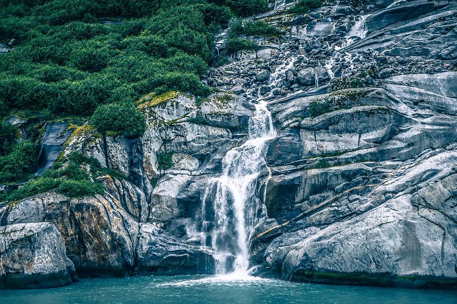 Waterfall in Tracy Arm Fjord, Alaska #7 Photograph by Alex Grichenko
