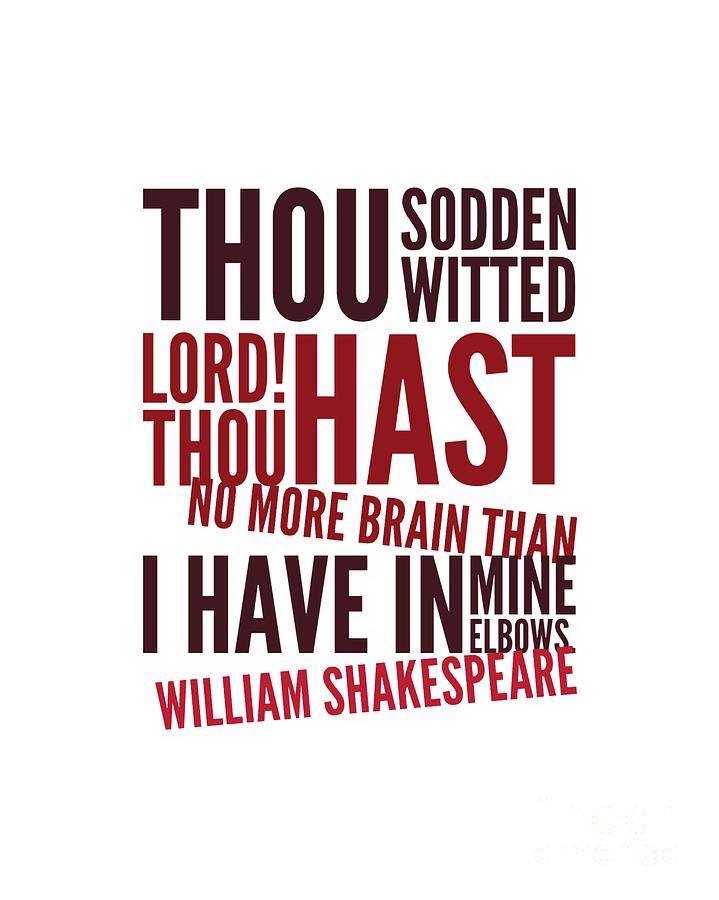 William Digital Art - William Shakespeare, Insults and Profanities #7 by Esoterica Art Agency