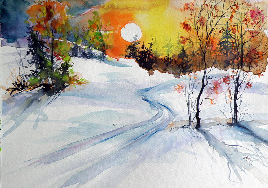 Winter #7 Painting by Kovacs Anna Brigitta