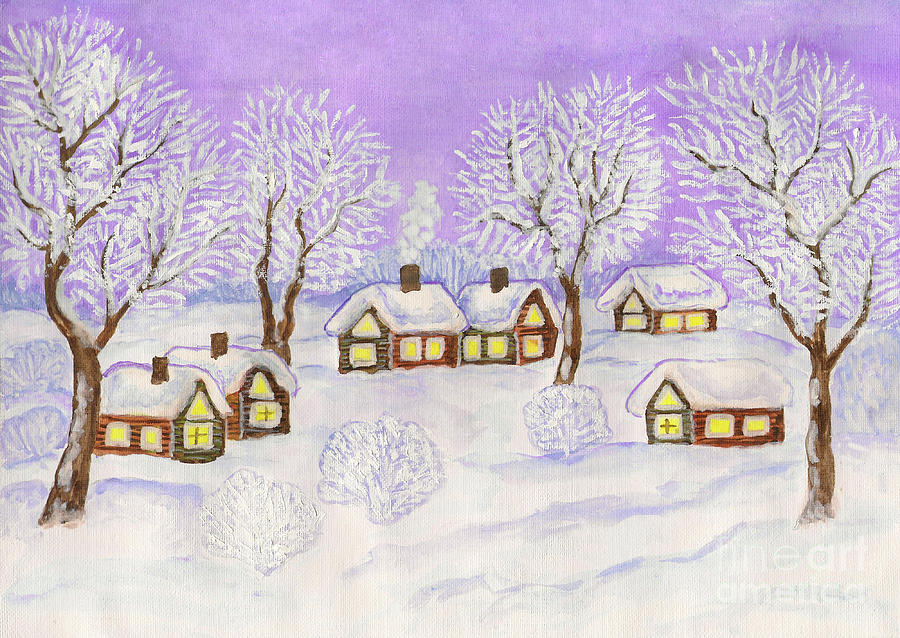 Winter landscape, painting #7 Painting by Irina Afonskaya