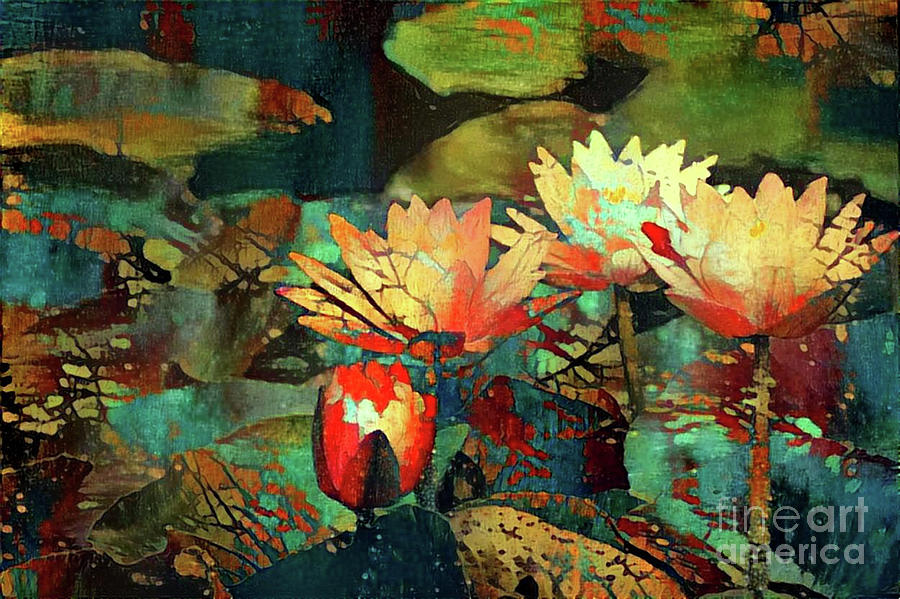 Jeweled Water Lilies #71 Digital Art by Amy Cicconi
