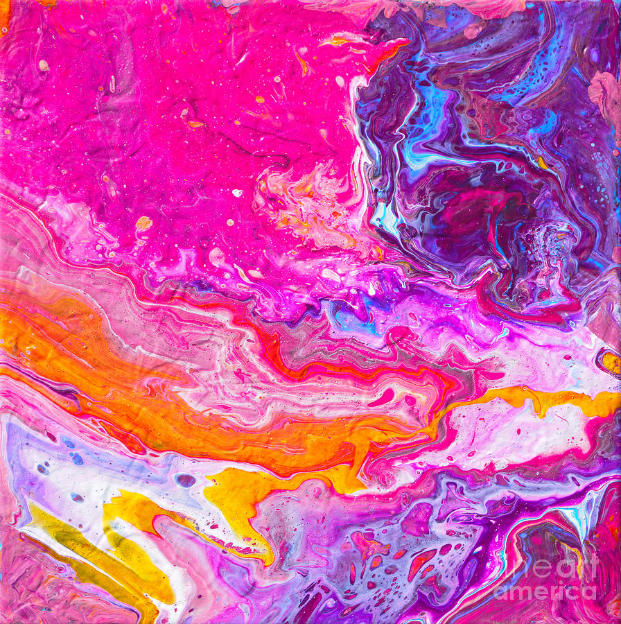 #71 Pink Pour #71 Painting by Priscilla Batzell Expressionist Art Studio Gallery