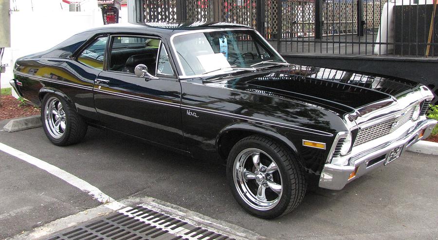 72 Black Chevy Nova Ss Photograph by Nancy Hopkins