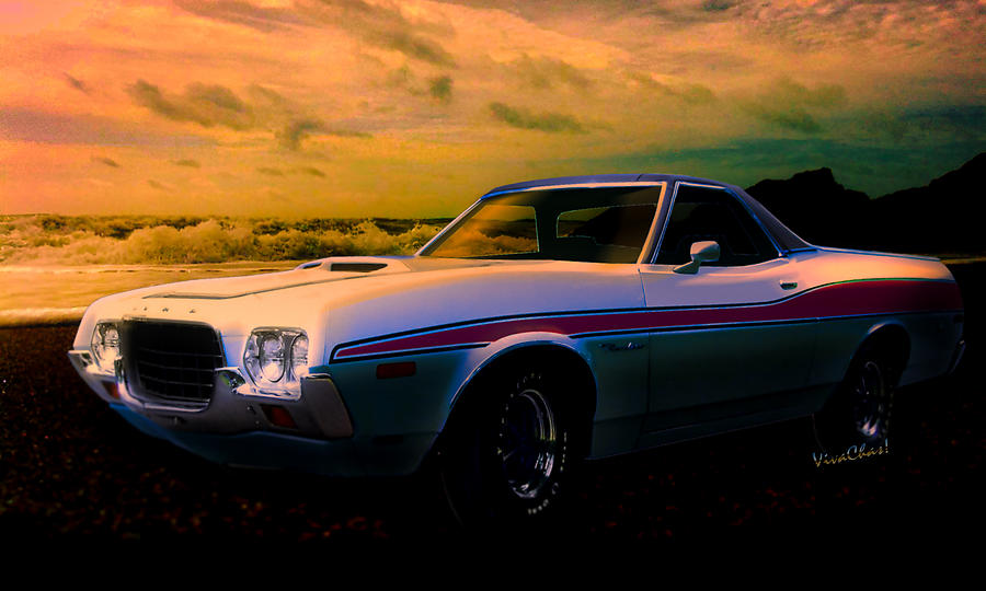 72 Ford Ranchero By The Sea Photograph by Chas Sinklier