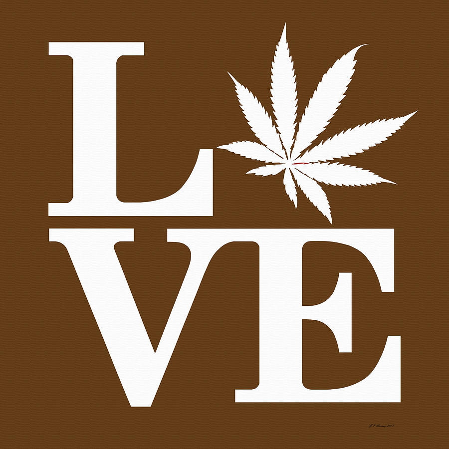 Marijuana Leaf Love Sign #73 Digital Art by Gregory Murray