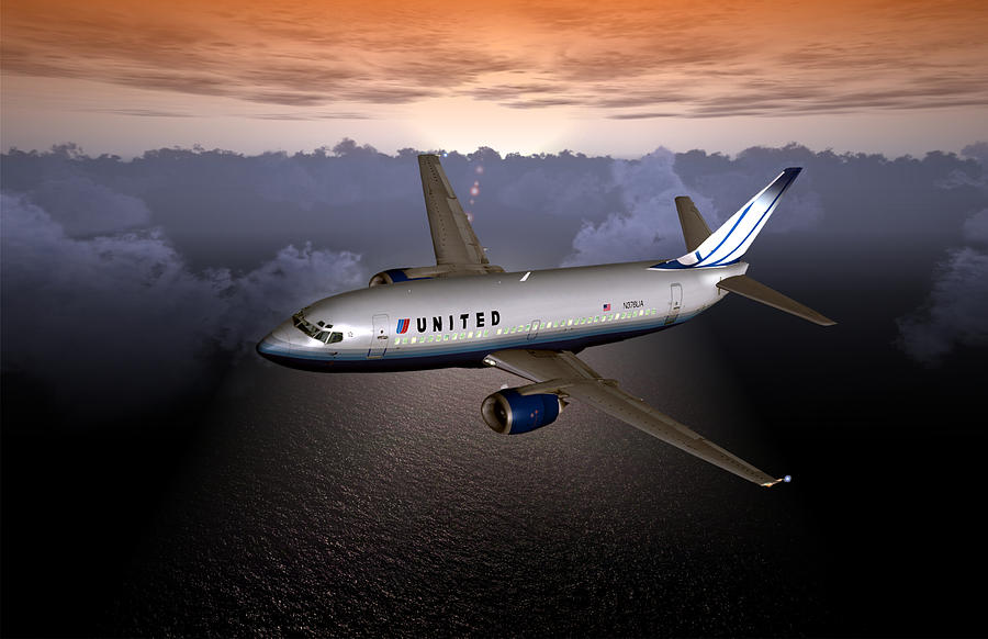 737 Ual 06 Digital Art by Mike Ray