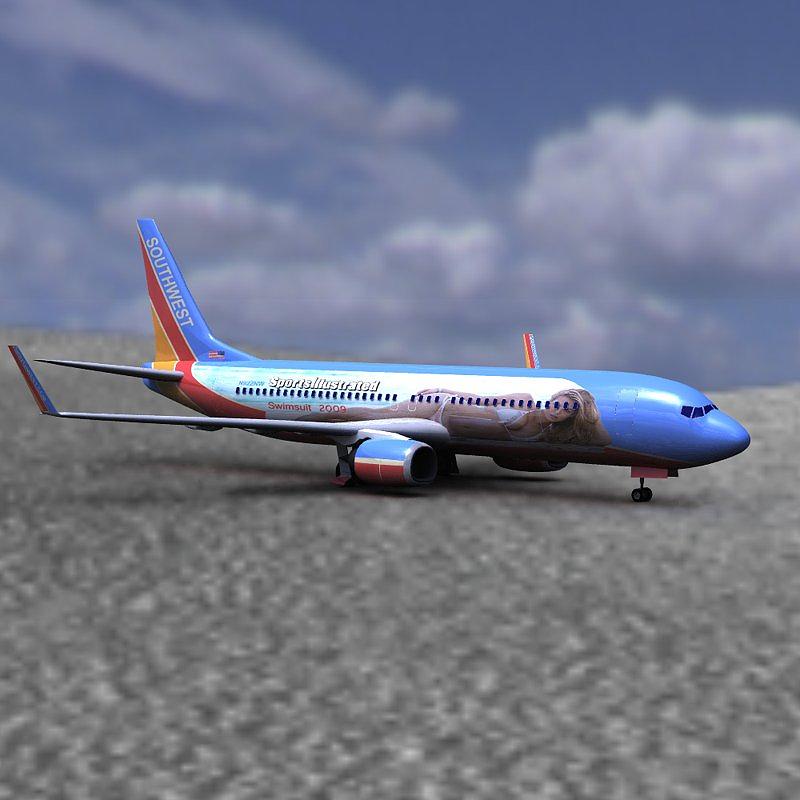 Airplane Digital Art - 737 with SI Coloring by John Hoagland