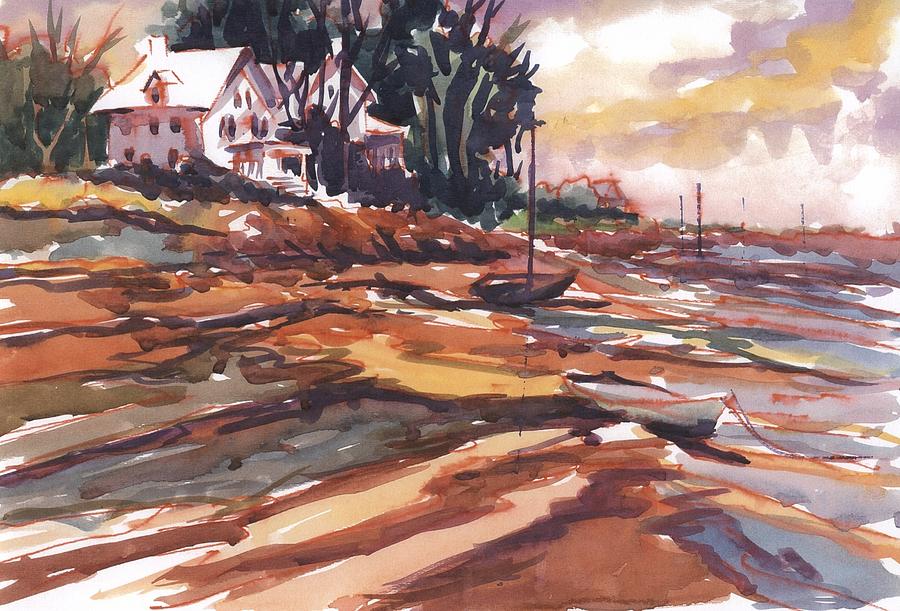 Watercolor Painting - 755 Low Tide by Marilynne Bradley