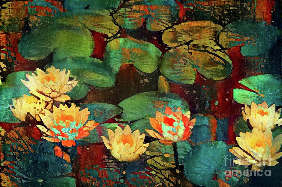 Jeweled Water Lilies #78 Digital Art by Amy Cicconi
