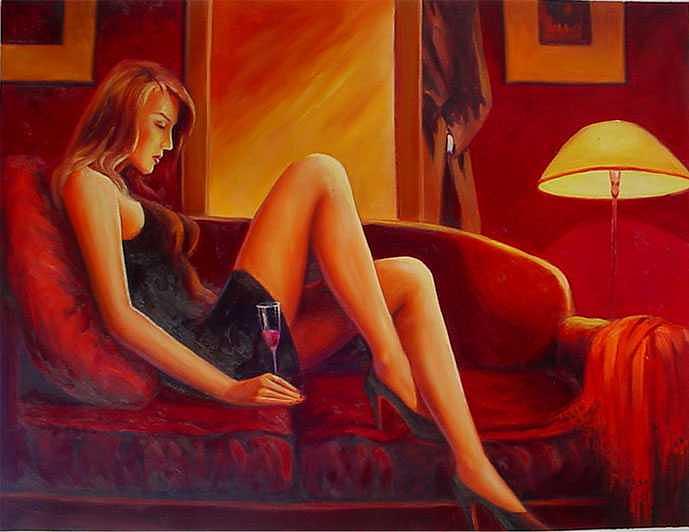 Portrait Painting - Drink And Dream #7899 by Yvonne Yu