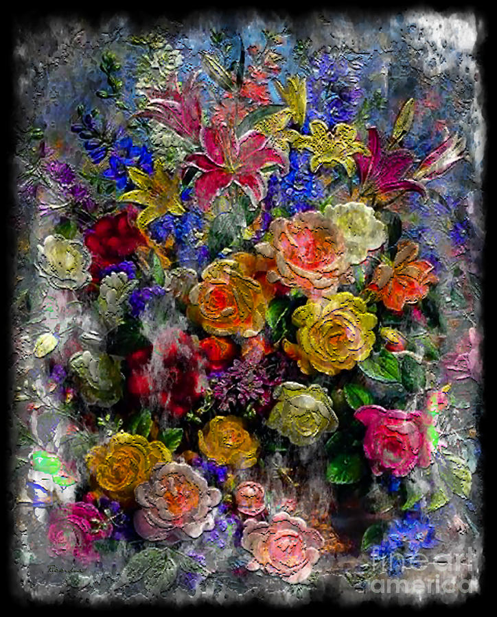 7a Abstract Floral Painting Digital Expressionism Painting by Ricardos Creations