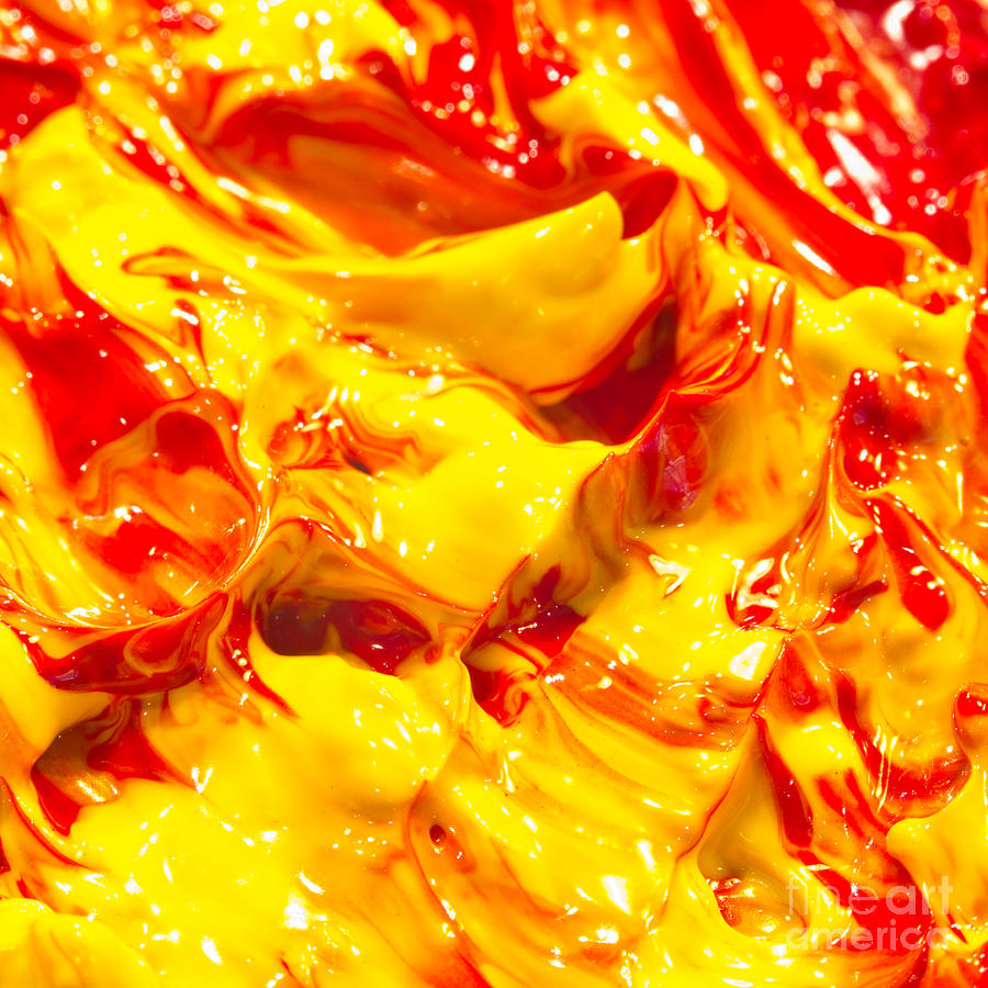 Abstract Paint Swirls in Red and Yellow #8 Painting by ELITE IMAGE photography By Chad McDermott