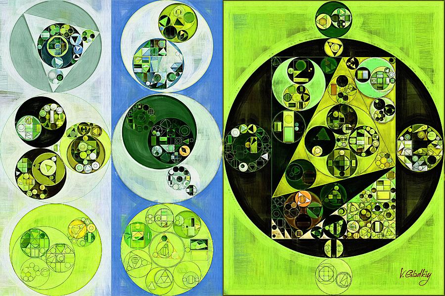 Space Digital Art - Abstract painting - Dark jungle green #8 by Vitaliy Gladkiy