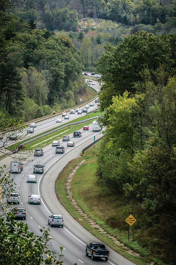 Aerial view of i-40 highway in north carolina from blue ridge pa #8 Photograph by Alex Grichenko