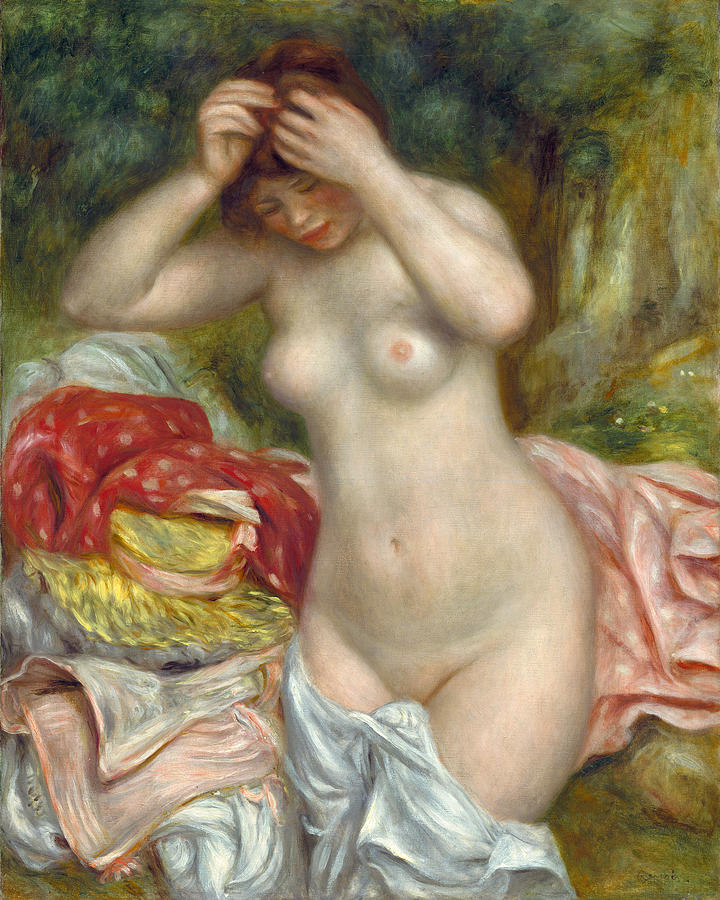 Bather Arranging her Hair #6 Painting by Pierre-Auguste Renoir