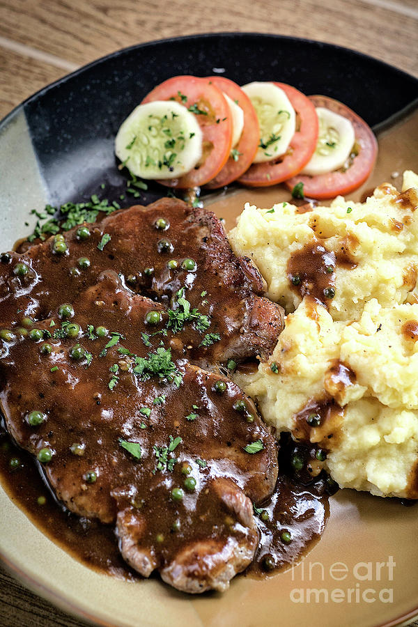 Meat Photograph - Beef Steak Meal With Mashed Potato And Gravy Sauce #8 by JM Travel Photography