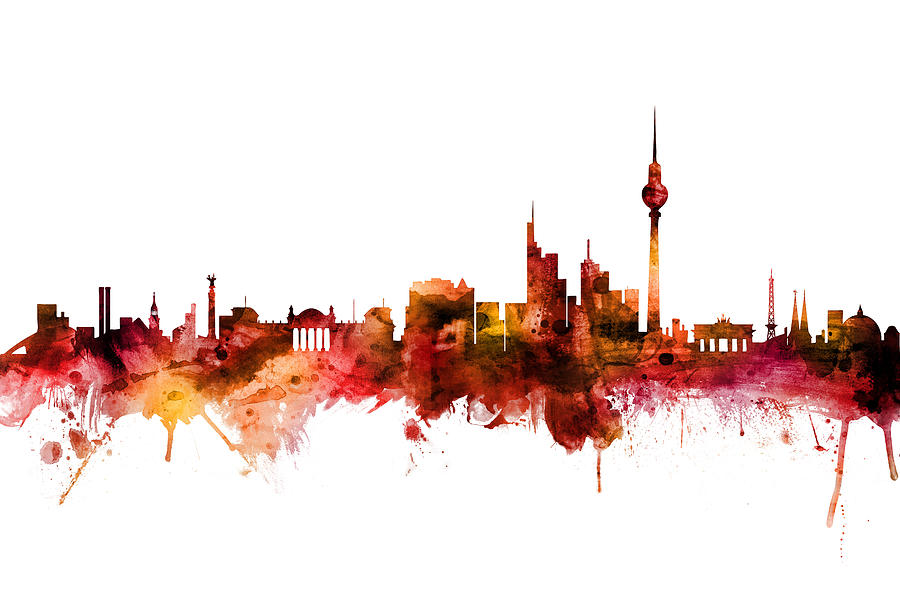 Berlin Germany Skyline #8 Digital Art by Michael Tompsett