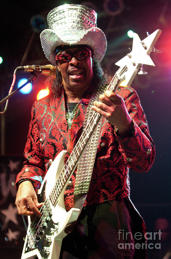 Joel Nathaniel Johnson with Bootsy Collins and The Funk University at Bonnaroo Music Festival Photograph by David Oppenheimer