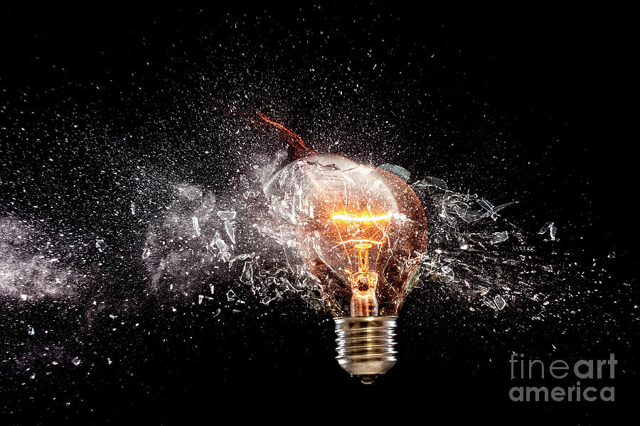 Bulb Glass Explosion #8 Photograph by Gualtiero Boffi