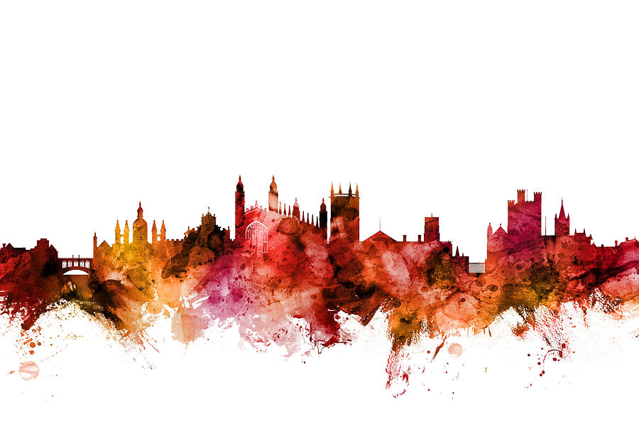 Cambridge England Skyline #8 Digital Art by Michael Tompsett