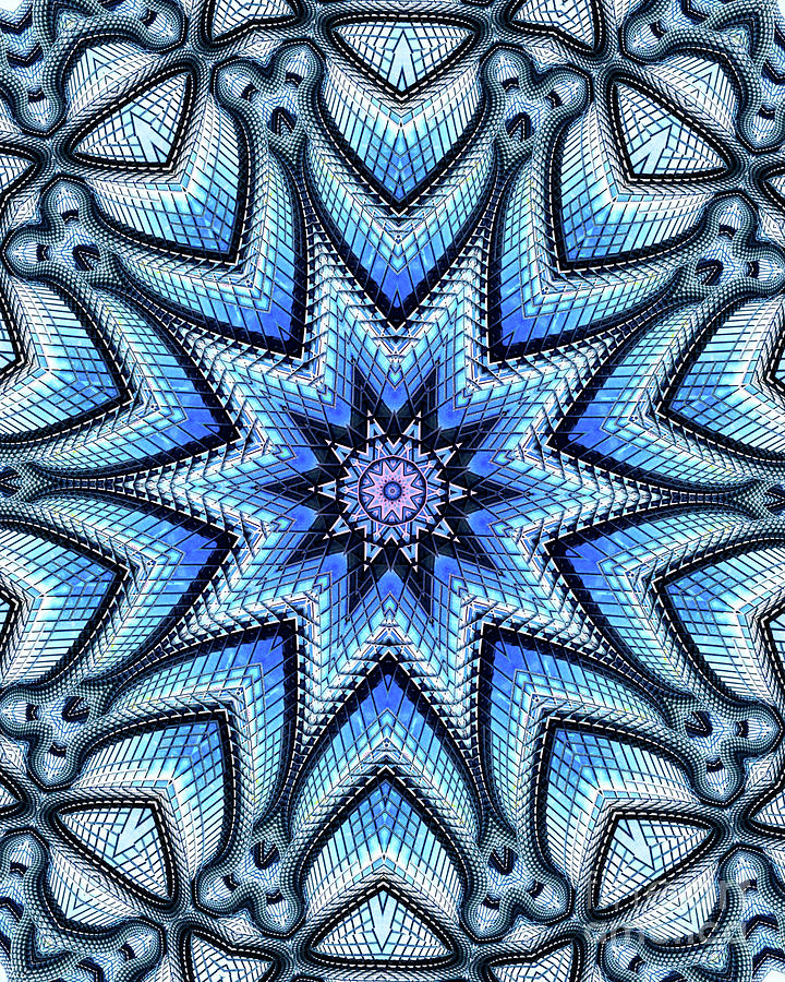 Colorful Blue Kaleidoscopic Design #8 Photograph by Amy Cicconi