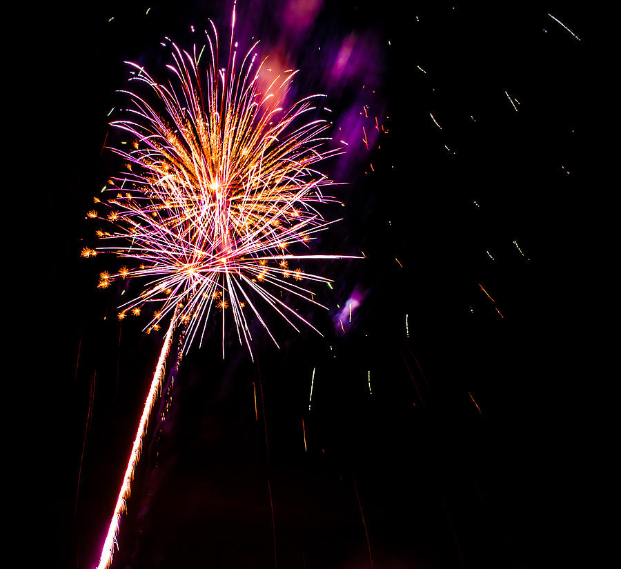 Holiday Photograph - Colorful fireworks on the black sky #8 by Nelson Charette