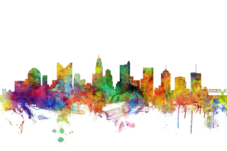 Columbus Ohio Skyline #8 Digital Art by Michael Tompsett