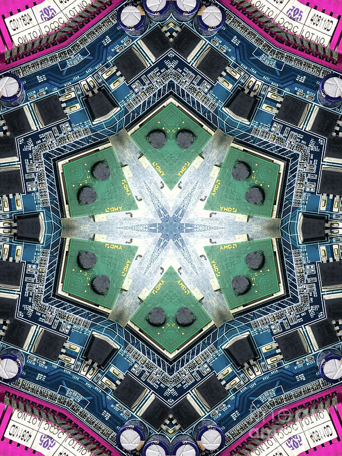 Computer Circuit Board Kaleidoscopic Design #8 Photograph by Amy Cicconi