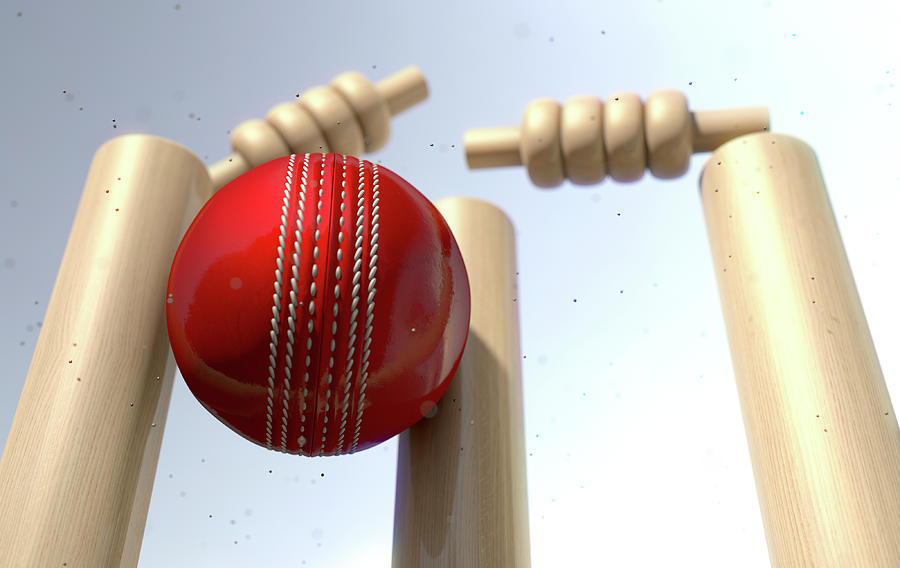 Cricket Digital Art - Cricket Ball Hitting Wickets #8 by Allan Swart