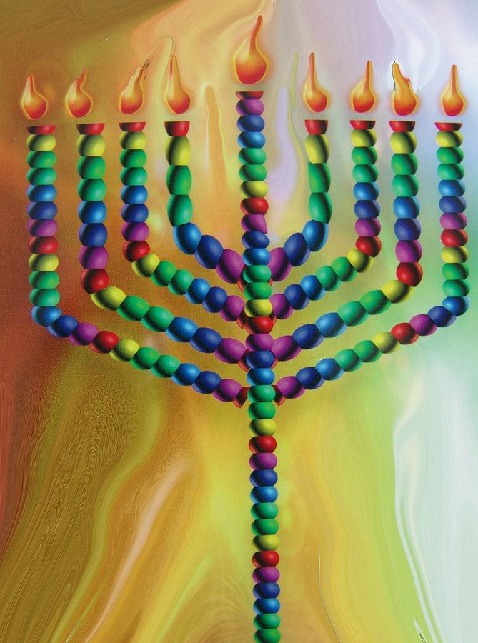 8 days Of Chanukah Digital Art by Florene Welebny