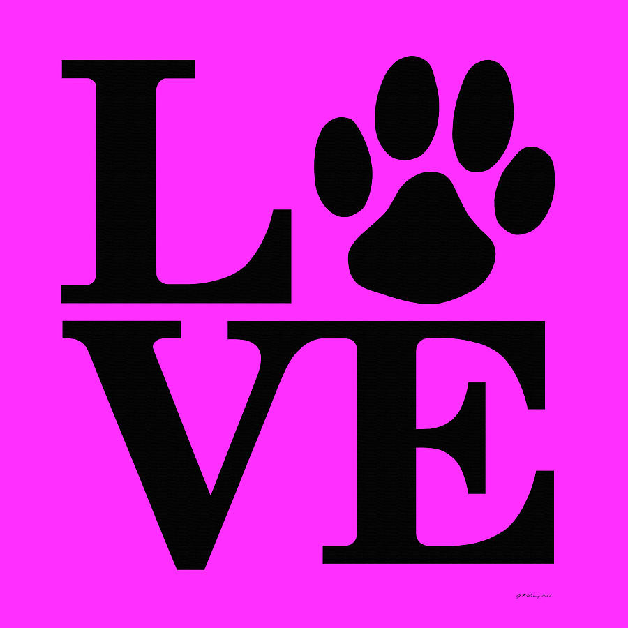 Dog Paw Love Sign #8 Digital Art by Gregory Murray