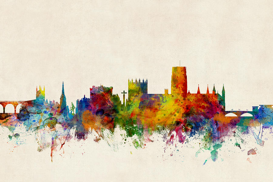 Durham England Skyline Cityscape #8 Digital Art by Michael Tompsett