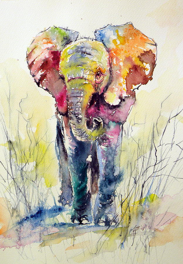 Elephant #8 Painting by Kovacs Anna Brigitta