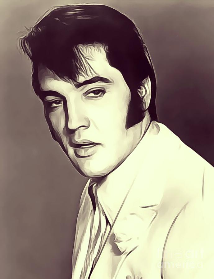 Elvis Presley, Rock And Roll Legend Digital Art