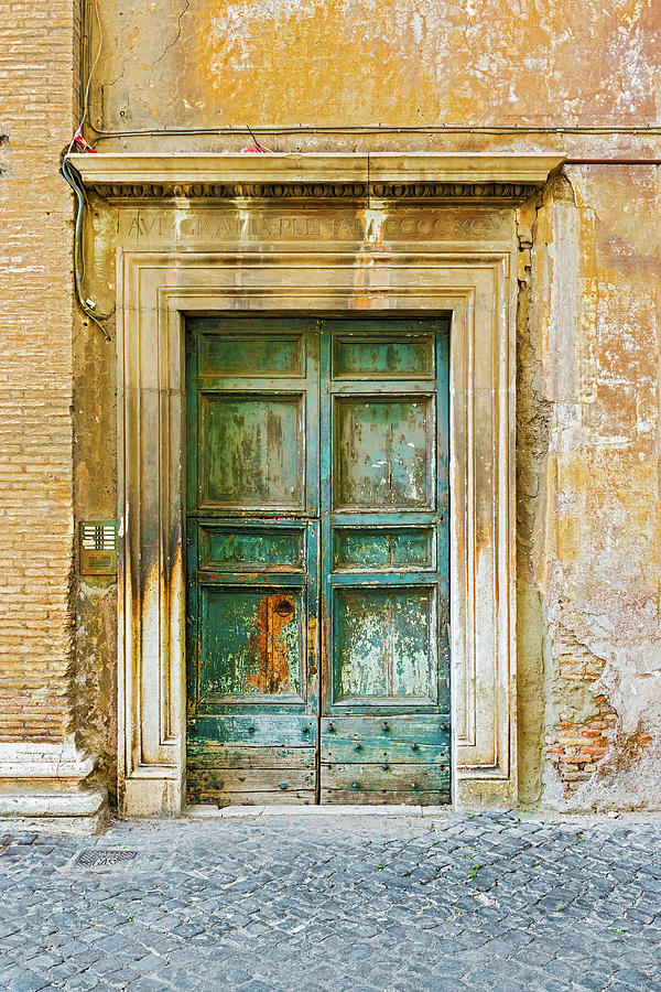 Entrance door in Rome, Italy #8 Photograph by Marek Poplawski