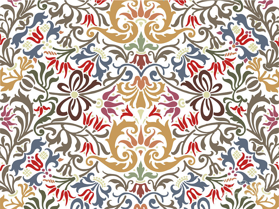 Floral Decorative Pattern #9 Digital Art by Ariadna De Raadt